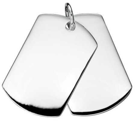 collier plaques d'identité en argent 925/1000