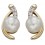 Mon-bijou - D2182 - Boucle d'oreille perle et diamant en Or 375/1000