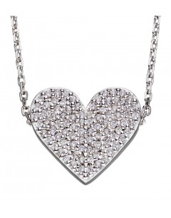 Mon-bijou - D4260 - Superbe Collier cœur en argent 925/1000