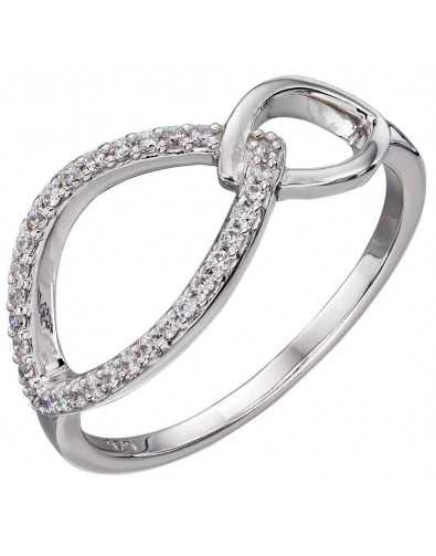 Bague cristal tendance en argent 925