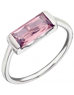 Mon-bijou - D3667c - Bague cristal rose en argent 925/1000