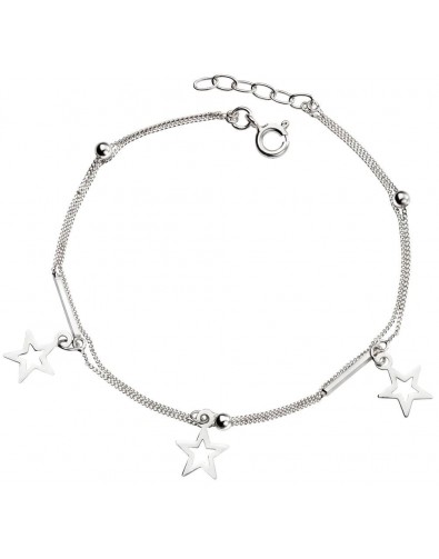 Mon-bijou - D4896 - Bracelet étoiles en argent 925/1000