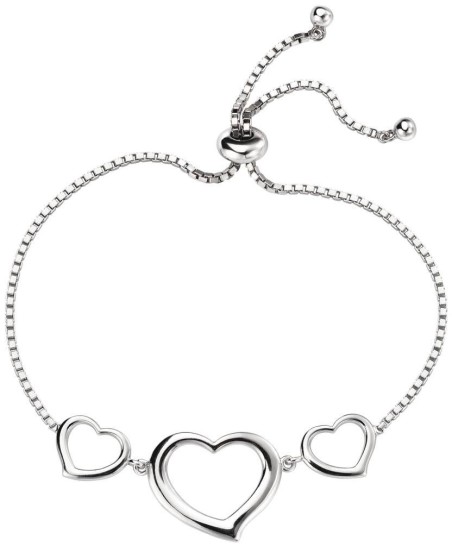 Mon-bijou - D4937 - Bracelet chic 3 cœurs en argent 925/1000