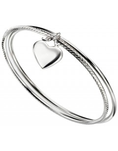 Mon-bijou - D5066 - Bracelet cœur double anneau en argent 925/1000