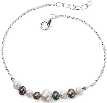 Mon-bijou - D5072c - Bracelet chic perle d'eau douce en argent 925/1000
