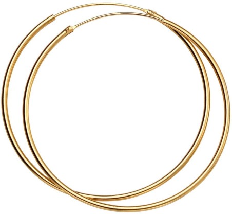Mon-bijou - D243 - Boucle d'oreille anneau chic plaqué Or en argent 925/1000