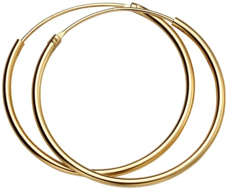 Mon-bijou - D246 - Boucle d'oreille anneau chic plaqué Or en argent 925/1000