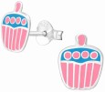 Boucle d'oreille cake en argent 925