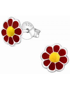 Mon-bijou - H18669 - Boucle d'oreille fleur en argent 925/1000