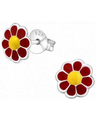 Boucle d'oreille fleur en argent 925