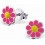 Boucle d'oreille fleur en argent 925