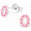 Boucle d'oreille chic rose en argent 925