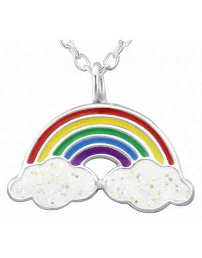 Collier arc en ciel en argent 925