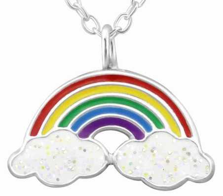 Collier arc en ciel en argent 925