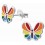 Boucle d'oreille papillon multicolore en argent 925