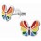 Mon-bijou - H33587 - Boucle d'oreille papillon multicolore en argent 925/1000