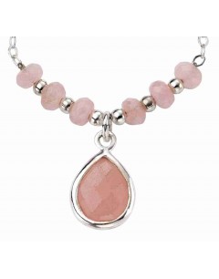 Mon-bijou - D4091 - Collier tendance quartz rose en argent 925/1000