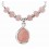 Collier tendance quartz rose en argent 925