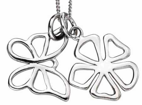 Collier fleur et papillon en argent 925