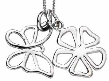 Collier fleur et papillon en argent 925