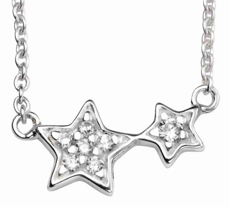 Mon-bijou - D4103 - Collier tendance étoiles en argent 925/1000