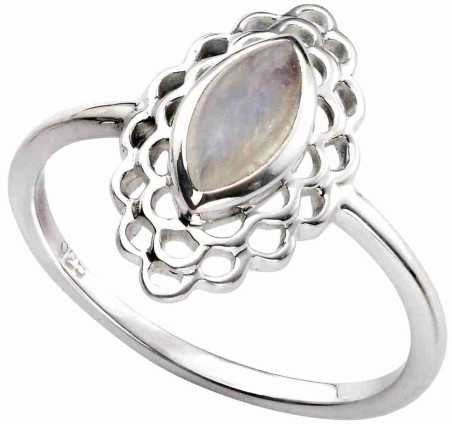 Mon-bijou - D3530 - Bague pierre de lune en argent 925/1000