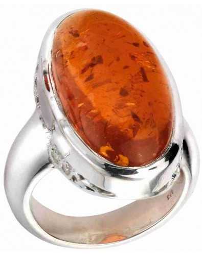 Bague ambre en argent 925