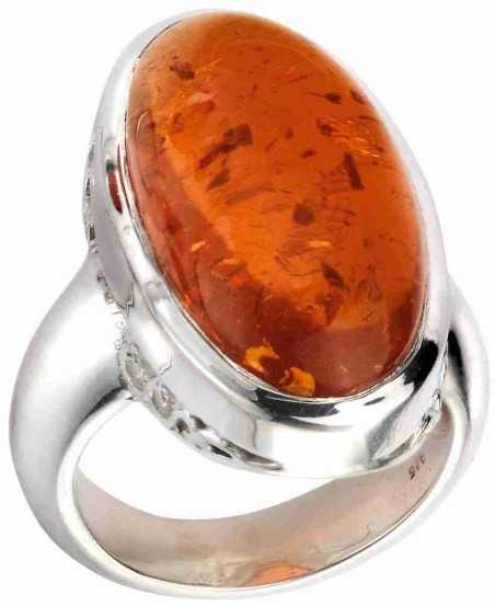 Bague ambre en argent 925