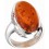 Bague ambre en argent 925