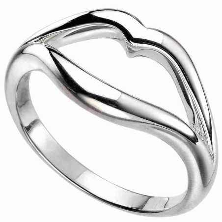 Mon-bijou - D3544 - Bague original lèvre en argent 925/1000