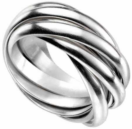 Mon-bijou - D3549 - Bague cinq anneaux en argent 925/1000