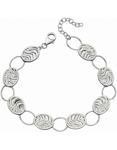 Mon-bijou - D5018a - Bracelet tendance ovale vagues en argent 925/1000