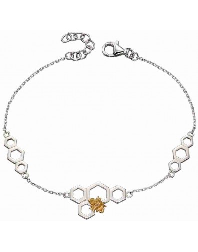 Mon-bijou - D5145 - Bracelet chic abeille plaqué Or en argent 925/1000