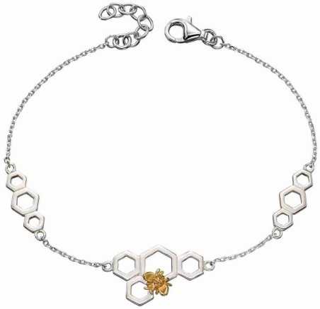 Mon-bijou - D5145 - Bracelet chic abeille plaqué Or en argent 925/1000