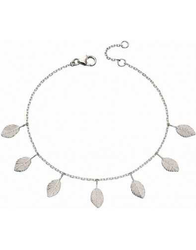 Bracelet tendance feuilles en argent 925