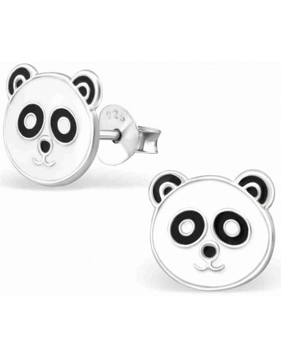 Mon-bijou - H17256 - Boucle d'oreille panda en argent 925/1000