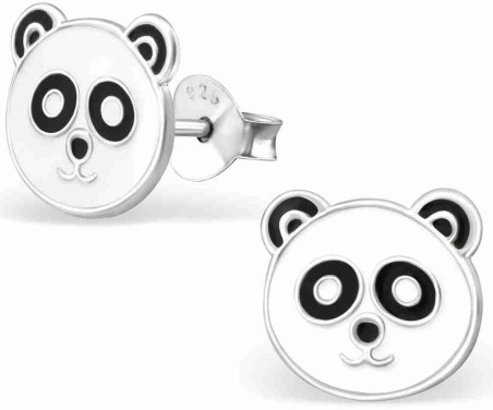 Mon-bijou - H17256 - Boucle d'oreille panda en argent 925/1000