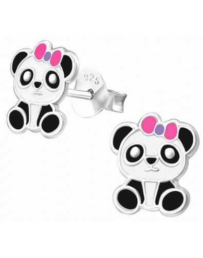 Boucle d'oreille panda en argent 925