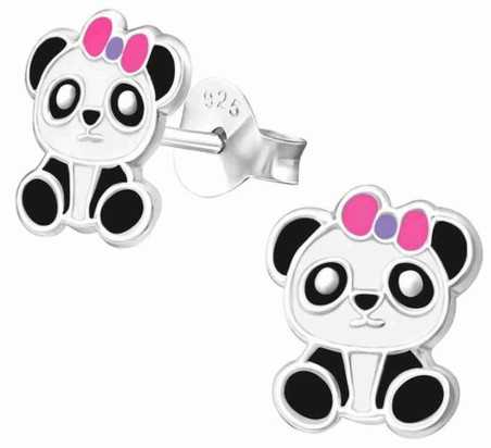 Boucle d'oreille panda en argent 925