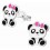 Boucle d'oreille panda en argent 925