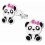 Mon-bijou - H19638 - Boucle d'oreille panda en argent 925/1000