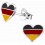 Mon-bijou - H13275 - Boucle d'oreille cœur aux couleurs de l'Allemagne en argent 925/1000