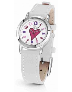 Mon-bijou - FDJ010 - Montre Jolie cœur en Cuir Blanc