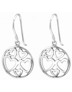 Mon-bijou - H28056 - Superbe Boucle d'oreille cœur en argent 925/1000