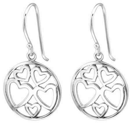 Mon-bijou - H28056 - Superbe Boucle d'oreille cœur en argent 925/1000