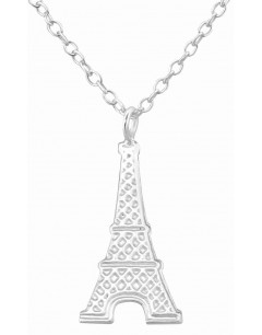 Mon-bijou - H34185 - Collier tour Eiffel en argent 925/1000