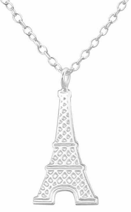 Mon-bijou - H34185 - Collier tour Eiffel en argent 925/1000