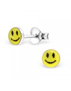 Boucle d'oreille smiley en argent 925