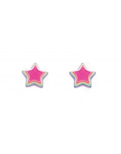 Boucle d'oreille étoile arc-en-ciel en argent 925/1000
