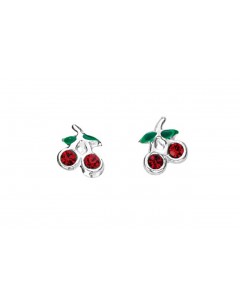 Boucle d'oreille cerise en argent 925/1000